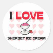 I Love Sherbet Ice Cream Sticker
