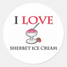 I Love Sherbet Ice Cream Stickers