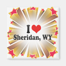 I Love Sheridan, WY Fridge Magnet