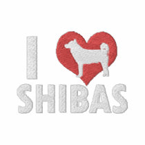 I Love Shibas Women's embroidered shirts