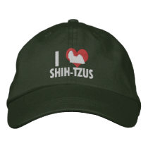 I Love Shih Tzus Dark embroidered hats