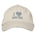 I Love Shih Tzus Pink embroidered hats