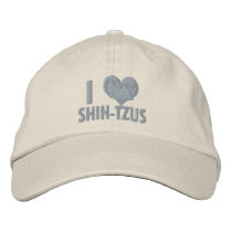I Love Shih Tzus Pink embroidered hats