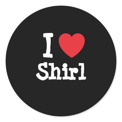 I love Shirl heart T-Shirt Round Stickers by funnycustomtshirts