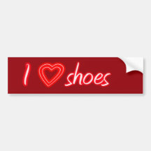 I Love Shoes Bumper Sticker