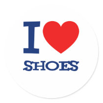 I Love Shoes Round Sticker