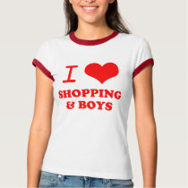 i love shopping & boys t-shirts