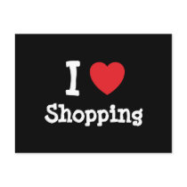 I love Shopping heart custom personalized postcards