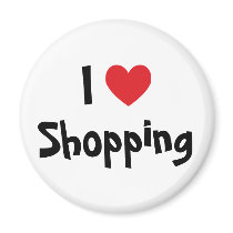 I Love Shopping magnets