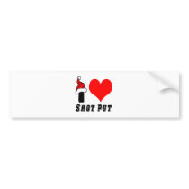 I Love Shot Put Design Bumper Sticker