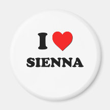 I Love Sienna Refrigerator Magnets