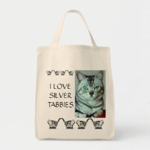 I Love Silver Tabbies Canvas Bags