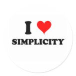 I Love Simplicity Round Sticker