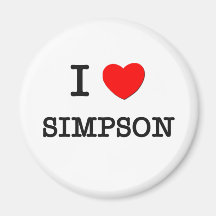 I Love Simpson Fridge Magnet