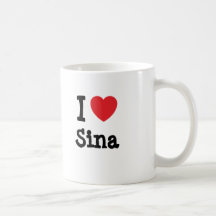 I love Sina heart T-Shirt Mugs