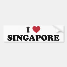 I Love Singapore Bumper Sticker