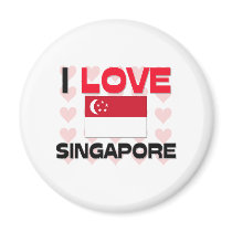 I Love Singapore magnets by tshirtshirts I Love Singapore magnets