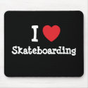 I love Skateboarding heart custom personalized mousepads