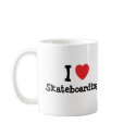 I love Skateboarding heart custom personalized mugs