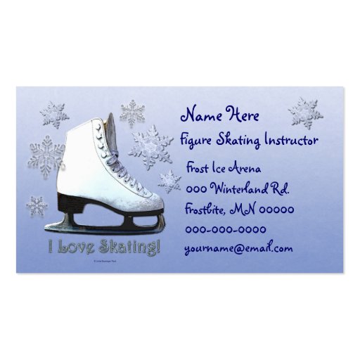 I Love Skating Business Card (front side)