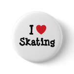 I love Skating heart custom personalized Button
