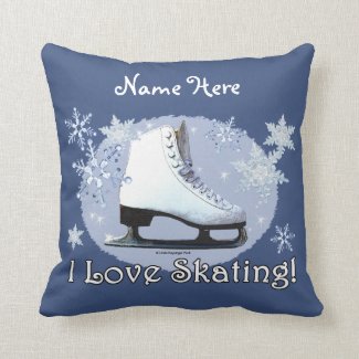 I Love Skating! Throw Pillows