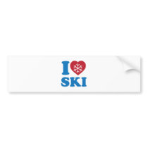 I Love Ski Bumper Stickers
