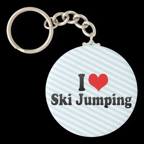 I Love Ski Jumping Keychains