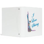 I Love Skiing Blue binders