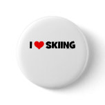 I Love Skiing Pinback Buttons