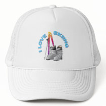 I LOVE SKIING hats by dgpaulart I LOVE SKIING hats