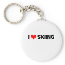 I Love Skiing Key Chain