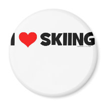 I Love Skiing magnets by weeteeshirts I Love Skiing magnets