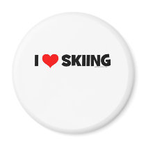 I Love Skiing magnets by weeteeshirts I Love Skiing magnets