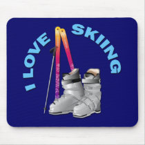 I LOVE SKIING mousepads by dgpaulart I LOVE SKIING mousepads