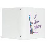 I Love Skiing Purple binders