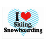 I Love Skiing, Snowboarding Postcard