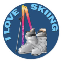 I LOVE SKIING stickers by dgpaulart I LOVE SKIING stickers
