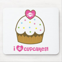 i love skull cupcakes mousepads