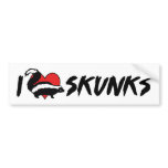 I Love Skunks Bumper Sticker