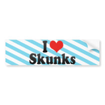 I Love Skunks Bumper Sticker