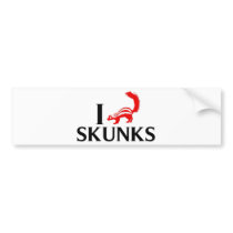 I Love Skunks Bumper Sticker
