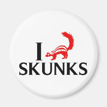 I Love Skunks Fridge Magnet