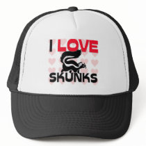I Love Skunks hats