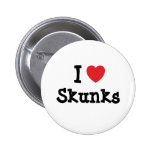 I love Skunks heart custom personalized Pin