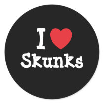 I love Skunks heart custom personalized stickers by funnycustomtshirts I love Skunks heart custom personalized stickers
