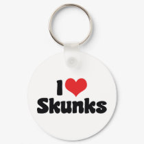 I Love Skunks Keychain