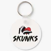 I Love Skunks Keychain