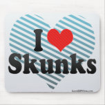 I Love Skunks Mouse Pads