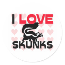 I Love Skunks stickers by AnimalShirts I Love Skunks stickers